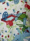 Vtg Juvenile  Novelty Baby Nursery Seersucker Fabric Goose Dog Apple Horse 39x29