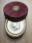1 2 Dollar Okito Style Coin Box        Figured Purpleheart And Brass