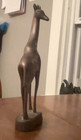 Vintage 12    Tall Hand Carved Wood Figurine  Giraffe  1970 East Africa  Kenya