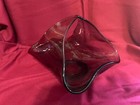 Vintage 1970 s Mid Century Modern Retro Hand Blown Amethyst Glass Basket