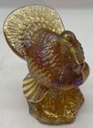 Turkey Solid Glass Figurine - Amber Carnival Glass - Mosser Usa