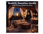 2-pack Black Matte Metal Teardrop Hanging Lanterns  Flameless Candle  Ip65