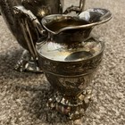 Victorian 1877 Simpson Hall Miller Quadruple Silver Plate Tea Set - Floral Des
