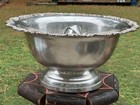 Vintage Towle Silverplate Punch Bowl  9 Cups With Grape   Floral Design 