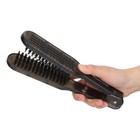 Hair Straightening Comb Salon Styling Boar Bristle Double Sided Brush Clamp