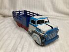 1950 s Marx Tin Litho Blue Farm Stake Truck