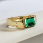 Emerald Octagon Cut With 14k Yellow Gold Ring For Men s  923  