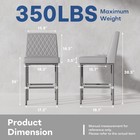 26  Industrial Pu Leather Counter Height Bar Stools With Back Set Of 2 Chair