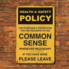 1pc Vintage  health   Safety Policy  Metal Sign - Funny Tin Decor For Indoor out