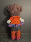 Female Crochet Teddy Bear 12  Tall Multicolor Stuffed Animal Toy Cute Pre-owned