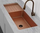 New 55  Garrison Copper Undermount Sink With Drainboard