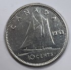 1953 Canada 10 Cent Silver Piece Free Shipping Inside The Usa