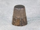 Antique Victorian Repousse Star Brand Floral Sterling Silver Thimble  10