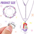 12 Pcs Girls Necklaces Bracelets And Rings Set With Unicorn Mermaid Rainbow Hear
