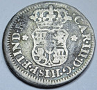 1761-lm Jm Spanish Peru Silver 1 2 Reales Genuine 1700s Old Pirate Pillar Coin