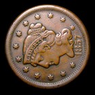 1857 Braided Hair Large Cent Penny ---- Nice Details Rare Coin ----  971z
