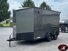 New 7 5  X 14  United V-nose Utv   Moto Hauler Ramp Door Enclosed Cargo Trailer