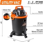 4 Gallon Wet dry Vac 2 0 Peak Hp Shop Vacuum Cleaner With Nozzles   Brush Tools