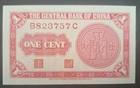 1939 China  Central Bank 1 Cent P224a  B823757c
