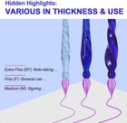Essshop Glass Pen Calligraphy Set - 3 Blue Crystal Dip Pens Color Ink And Pen