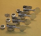 007-6568-049 Set Of 4 Fender Chrome Logo Cloverleaf 70s Logo Bass Tuners