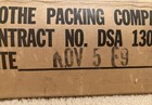 Vintage Vietnam War Era C Ration Empty Box Outer Carton No Contents Dated 1969