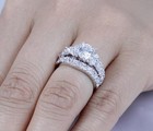 925 Sterling Silver Wedding Band Engagement Ring Rings Set Size 2 5-15 Sr2216