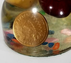 Lucite Ohio Paperweight Varners Service Antwerp 1907 Indian Penny Buckeye Vtg