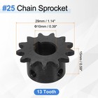  25 Chain Roller Sprocket 10mm Bore 13 Tooth With 4x1 8mm Keyway Black