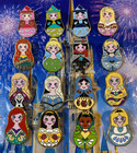      2014 Disney Princess Nesting Dolls Complete 16 Pin Set Tiana Ariel Belle Elsa