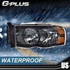 For Dodge Ram 1500 3500 2002 2005 Headlamp Clear Lens Black Housing Reflector