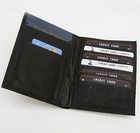 Black Genuine Cow Leather Passport Cover Travel Organizer Wallet Usa Emblem