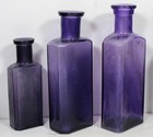 C1900 Lot Of 3 Different Size Purple  Medicine Bottles With No Embossing  2