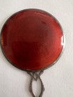 Vintage Guilloche Enameled Purse Mirror With Engraved Handle