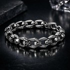 Men s Vintage Silver Skull Chain Stainless Steel Bracelet Heavy Punk Gothic