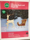 Winter Wonder 2pc Lit Deer   Sleigh 56  Outdoor 150 Lights Over 4 5 Ft  Tall New