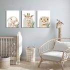 Nursery Wall Decor Set Of 3  Cute Animal Lion Elephant Baby Pictures Poster P   