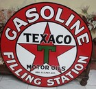 Texaco Filling Station Pure Porcelain Enamel Heavy Metal Sign  Double Side