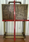 Vintage Faux Parquet Wood   Brass Tv Tray  4  Set   Stand Mcm Retro Mid Century