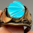 Vintage Navajo Native Silver Ray Turquoise Sterling Silver Ring Size 9