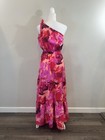 Prettygarden Pink Floral One Shoulder Tiered Women   s Maxi Dress - Size S