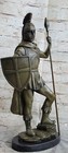 Greek Military Roman Warrior Soldier Bronze Statue In Marble Base Art Decor Sale