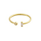Gold-plated Sterling Silver Cz Dainty Thin Band Above Knuckle Open Ring A3063
