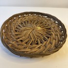 Vintage Boho Retro Wicker Rattan Reed Woven Basket 10    Made In The Philppines