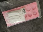 Pink Silicone Round Lollipop Candy Mold Tray W  Sticks  10 Holes Reusable