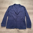 J Crew Sport Coat Mens 39 R Blue Unconstructed Cotton Ripstop Surgeon Cuff
