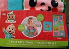 Brand New With Tags Cocomelon Kids Cotton 2-piece Bath Towel   Washcloth Set 