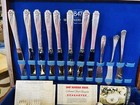 1847 Rogers Daffodil Flatware Service For Eight Original Wood Box - 51 Pieces