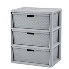 Sterilite Wide 3 Drawer Tower Plastic Storage Organizer Decorative Bins Cabinet