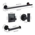 6-pieces Matte Black Bathroom Hardware Set Hand Towel Bar  Toilet Paper Holder
